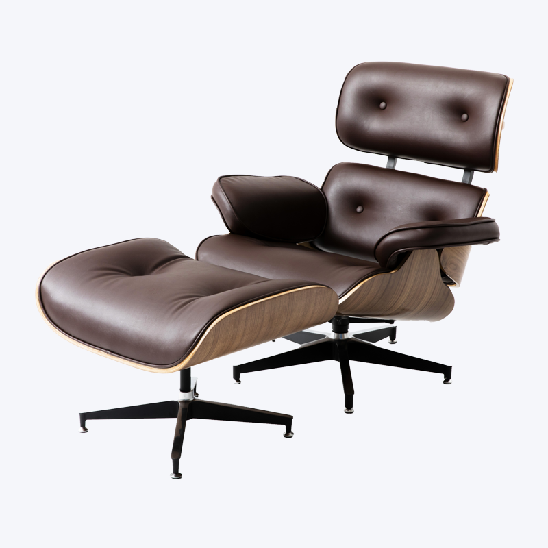 Sillón clásico eames sillón de madera y otomana GK85