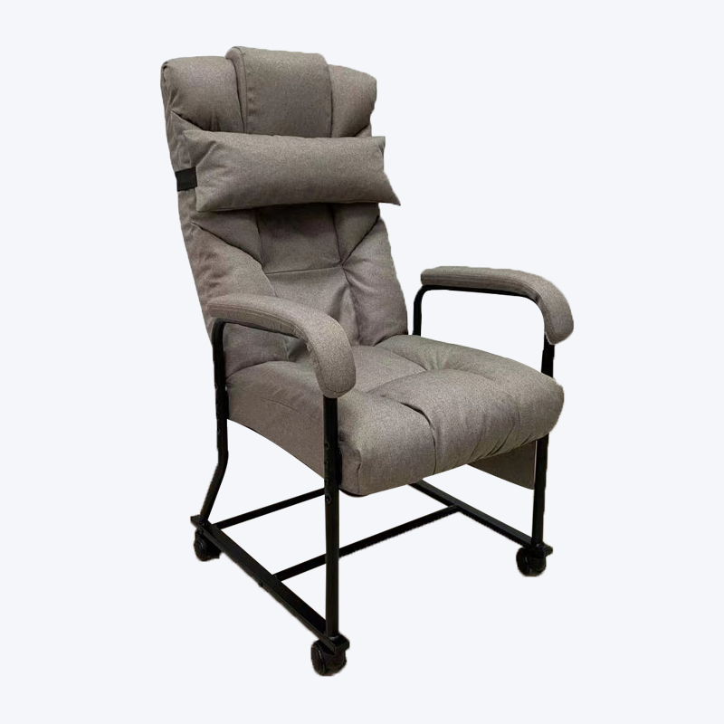 Sillón móvil reclinable plegable de acero con apoyo lumbar y ruedas universales FZ031-MD