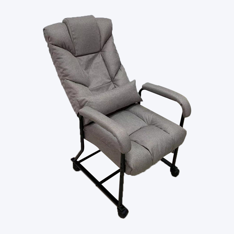 Sillón móvil reclinable plegable de acero con apoyo lumbar y ruedas universales FZ031-MD