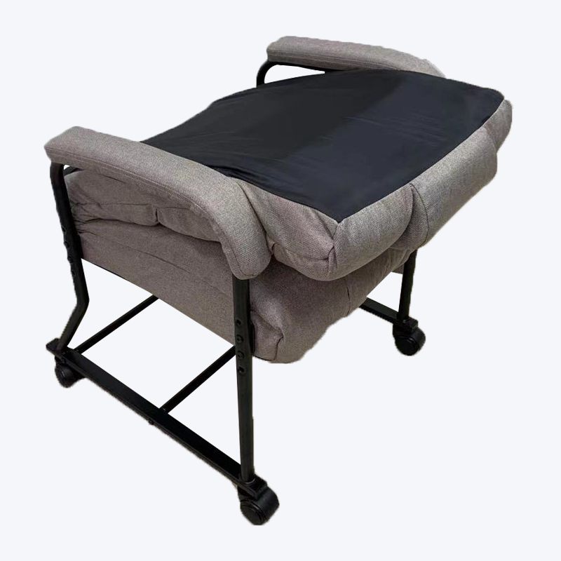 Sillón móvil reclinable plegable de acero con apoyo lumbar y ruedas universales FZ031-MD