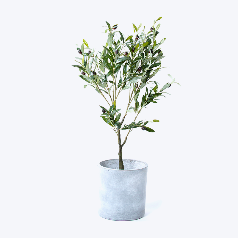 Planta verde artificial y maceta Olive-s