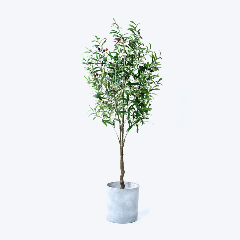 Planta verde artificial y maceta Olive-l