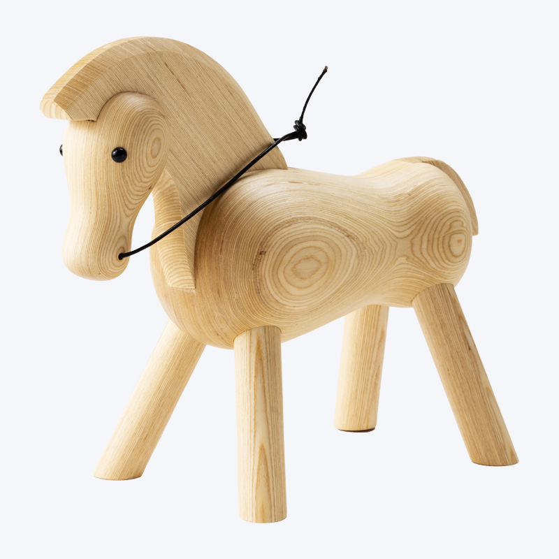 Diseño creativo artesanía original color madera pony adornos de madera-L