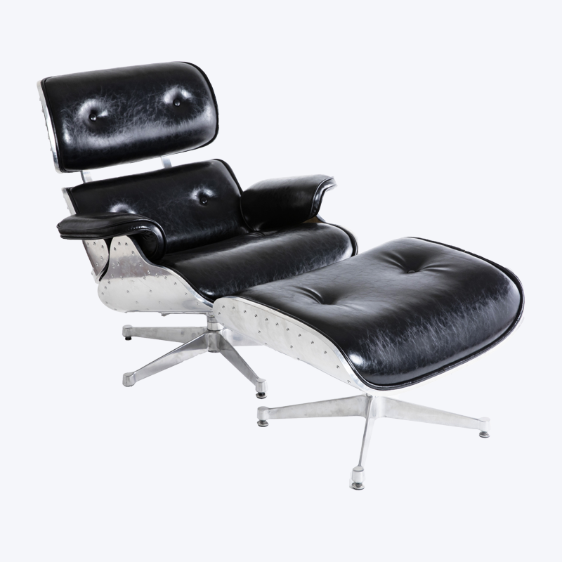 Sillón clásico Eames Sillón de aleación y reposapiés GK85-ALM