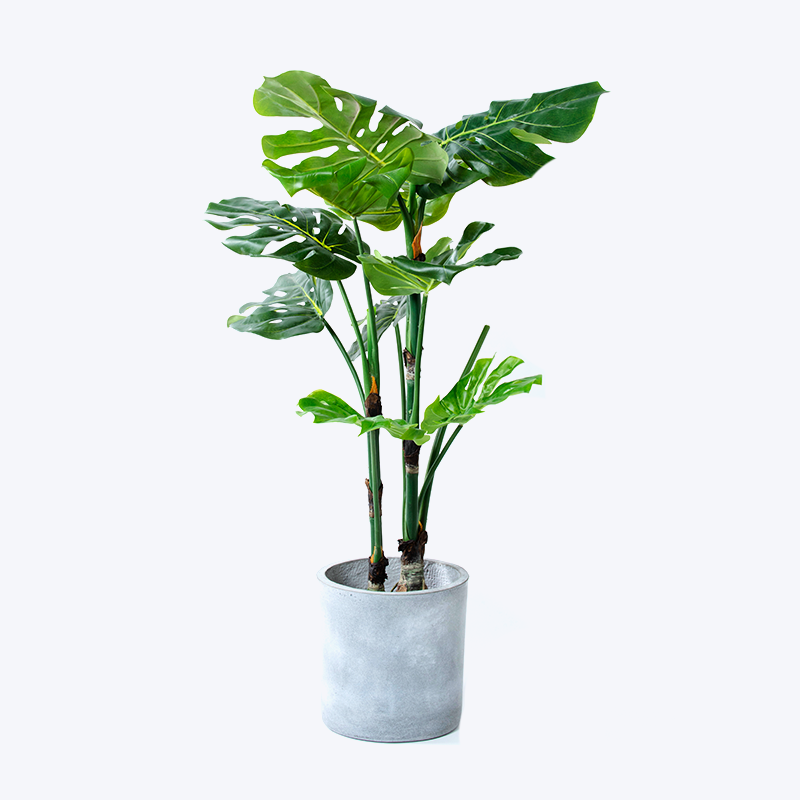 Planta verde artificial y maceta Monstera-s